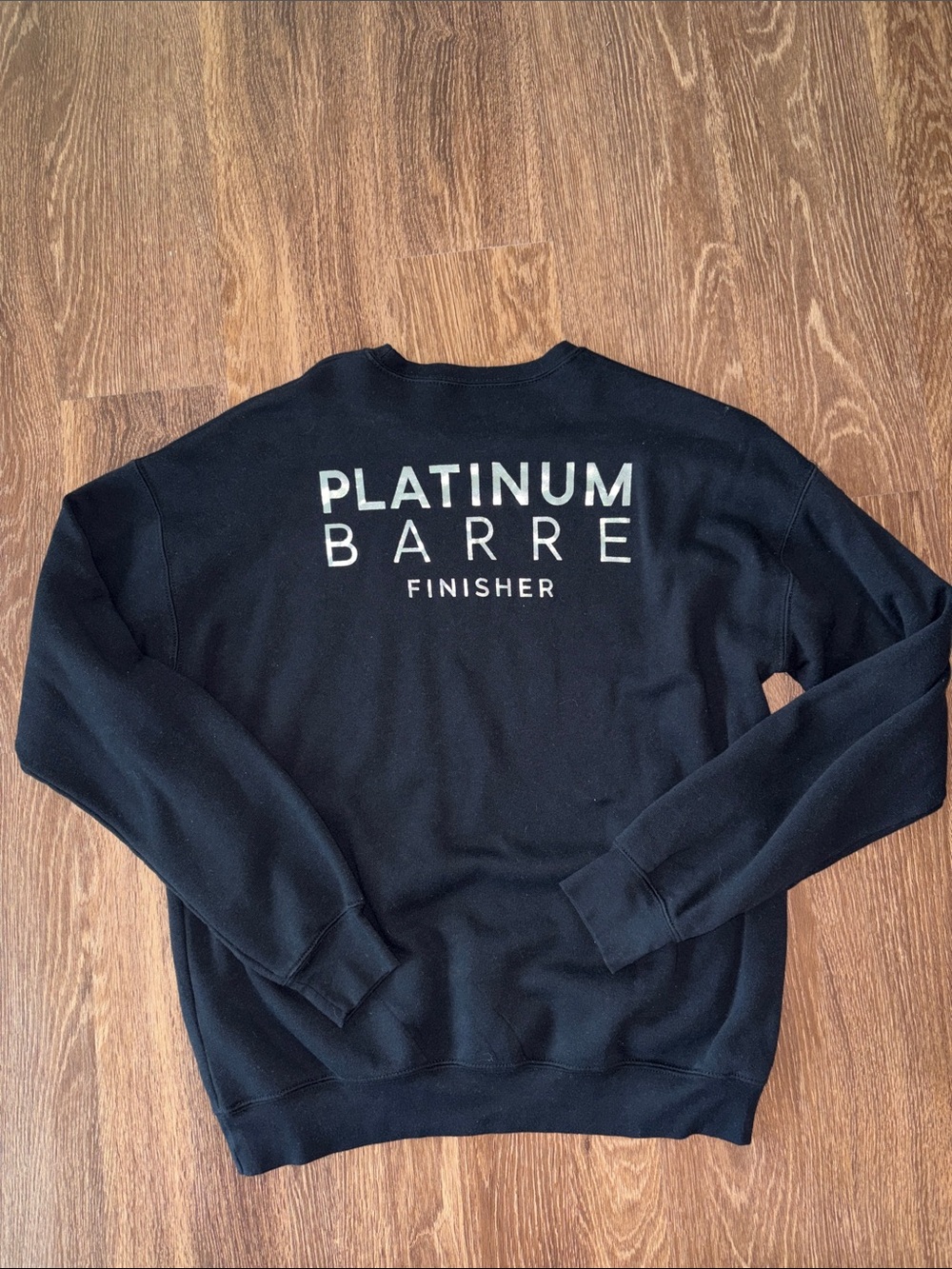 Pure Barre Platinum Barre Finisher Black Crewneck Sweatshirt, Size M